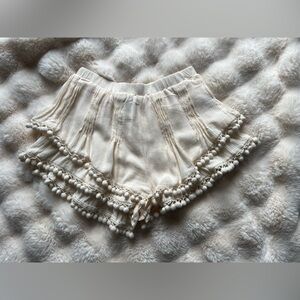 Forever 21 Cream Pom Pom Trim Women's Shorts